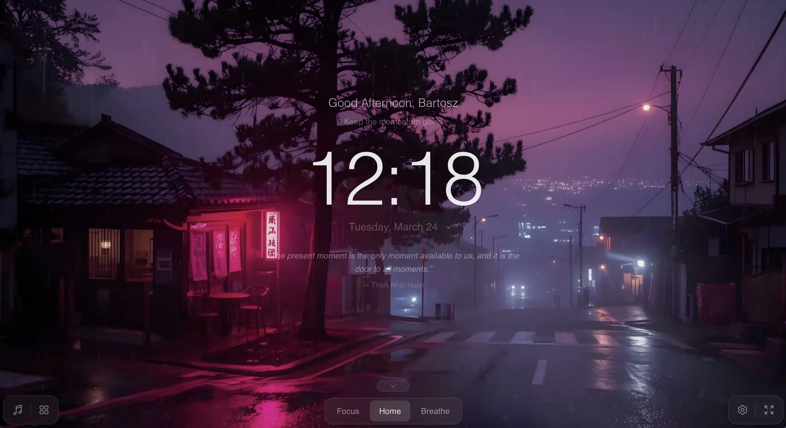 breath.click user interface